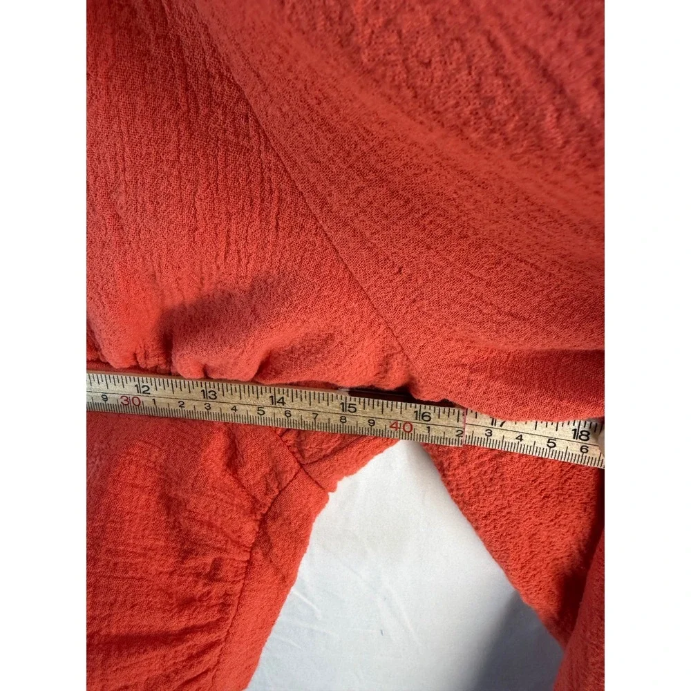 Jen's Pirate Booty for Free People Orange Red Cotton Gauze Tie Back Crop Top S